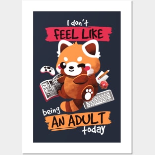 Red panda not adult today Posters and Art